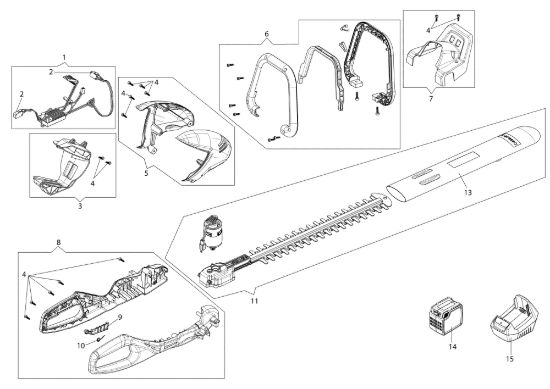 Picture of Esploso completo HCi 45 Tagliasiepi