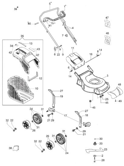 Picture of Esploso completo G 48 PK COMFORT PLUS (K605) EURO 5 Rasaerba