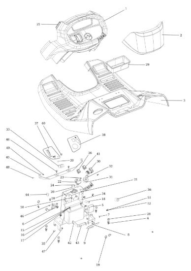 Picture of Cruscotto OM 124/24 KH (K2400AVD V-Twin - EURO5) Cat. 2019 Trattorino