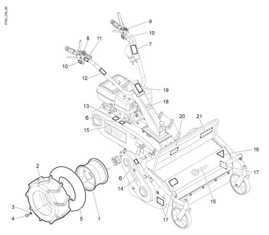 Picture of Ruota motrice - Kit targhette WB 65 (K1100 H) Trinciasamenti