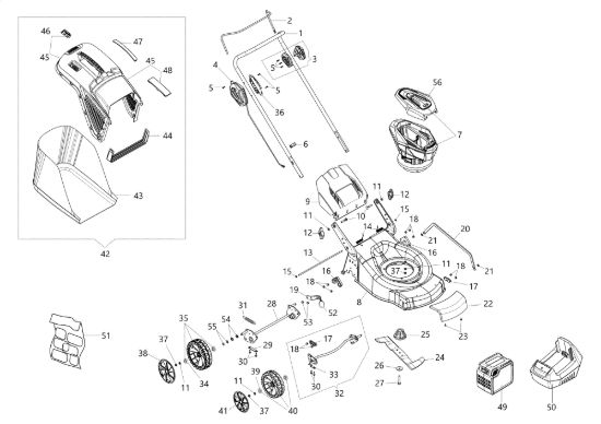 Picture of Esploso completo Gi 44 P Rasaerba