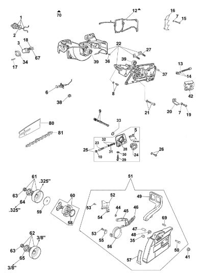 Picture of Basamento e freno GS 630 Motosega