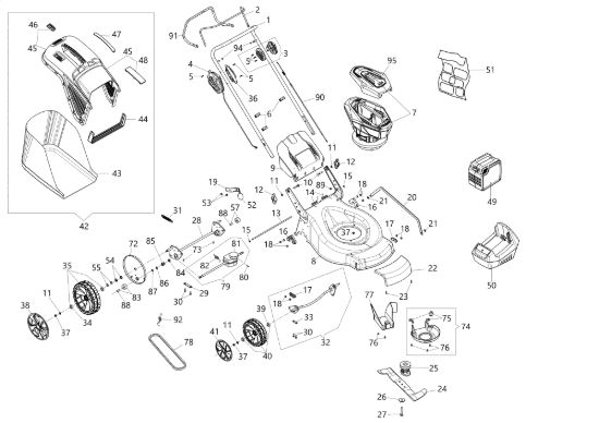Picture of Esploso completo Gi 44 T Rasaerba
