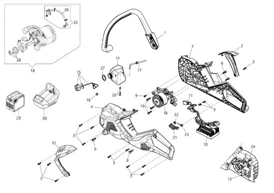 Picture of Motore - Basamento GSi 30 Motosega