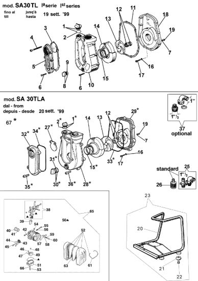 Picture of Gruppo pompa e carburatore SA 30 TL Motopompa