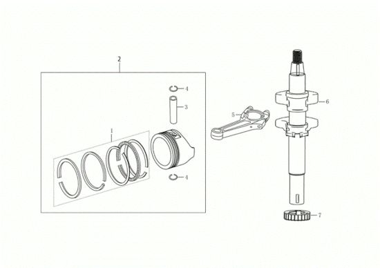 Picture of Albero e pistone G 53 TKE ALL ROAD PLUS 4 (K655LI) EURO 5 50Y Rasaerba