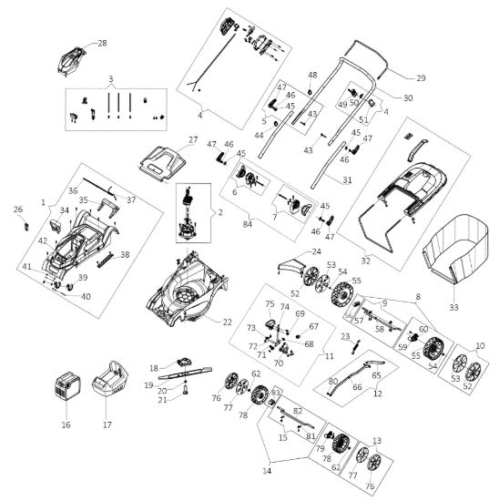 Picture of Esploso completo Gi 40 P Rasaerba