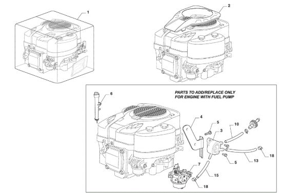 Picture of Motore e pompa del carburante GLX 20-108HS Trattorino