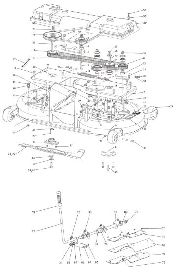 Picture of Piatto di taglio (1/2) (Change over) OM 106/24 KH (K2400AVD V-Twin - EURO5) Cat. 2023 Trattorino