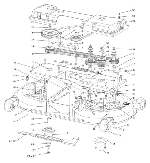 Picture of Piatto di taglio (1/2) OM 106/24 KH (K2400AVD V-Twin) 4X4 Cat. 2023 Trattorino