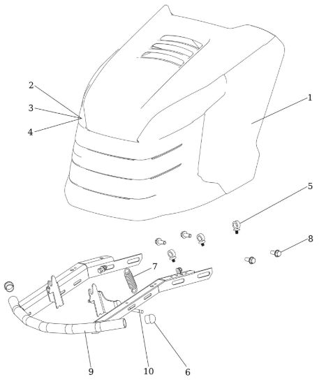 Picture of Cofano (2/2) OM 106/24 KH (K2400AVD V-Twin) 4X4 Cat. 2023 Trattorino