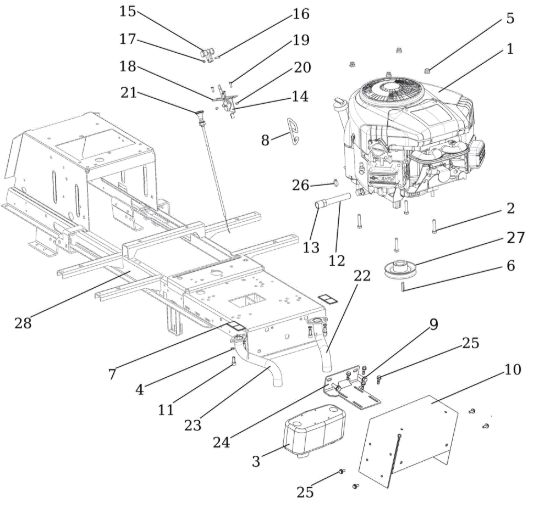 Picture of Motore OM 107 L/24 KH (K2400AVD V-Twin - EURO5) Cat. 2023 Trattorino
