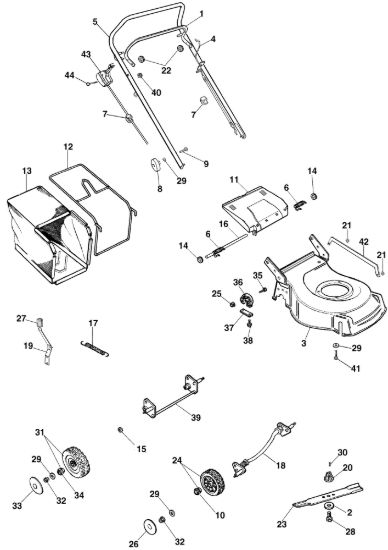 Picture of Esploso completo G 48 PBQC Rasaerba