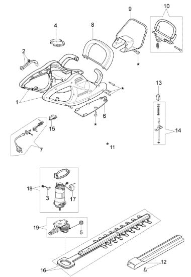 Picture of Esploso (Da 5947020001) HTE 601 Tagliasiepi elettrico