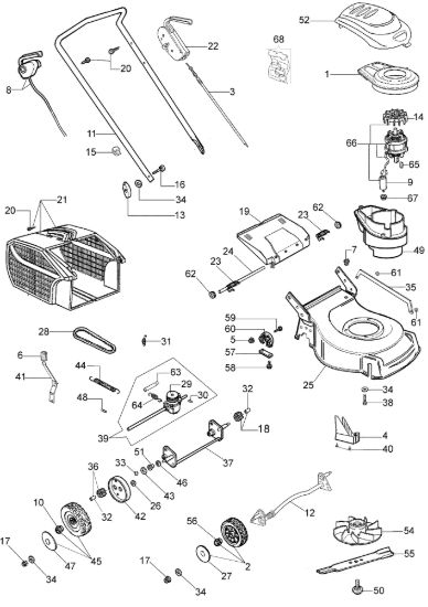 Picture of Esploso completo G 48 TE Rasaerba elettrico