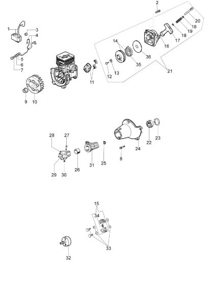 Picture of Avviamento e frizione BC 250 S Decespugliatore