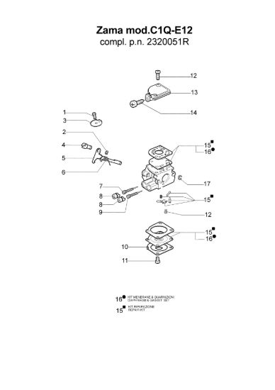 Picture of Carburatore C1Q-E12 (Fino a 30/09/07) SPARTA 42 Decespugliatore