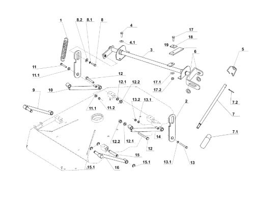 Picture of Regolazione piatto di taglio APACHE 92 Cat.2006-2007 Trattorino