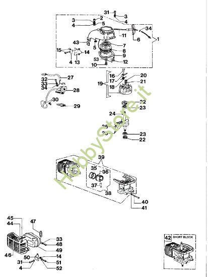 Picture of Avviamento e motore TS 33 Tagliasiepi