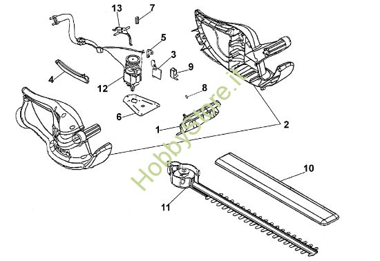Picture of Esploso completo HTE 350 Tagliasiepi elettrico