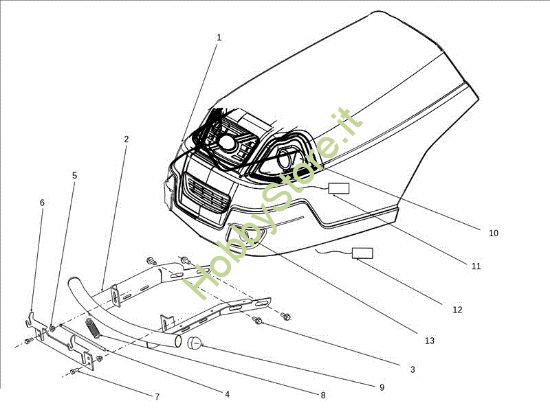 Picture of Cofano (3/3) OM 106S/15,5H Cat.2013 Trattorino
