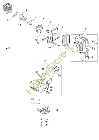 Picture of Serbatoio e filtro aria OS 550 Ergo Cat.2013 Scuotitore