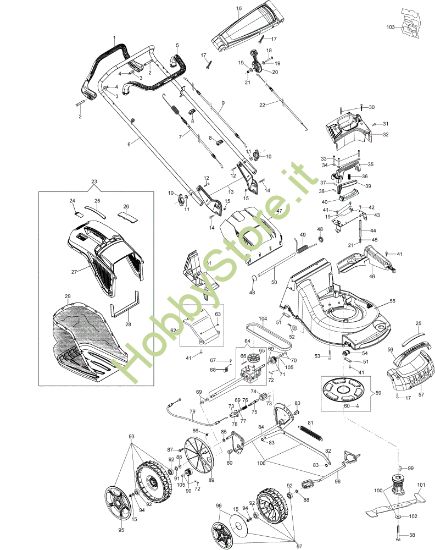 Picture of Esploso MAX 53 TK ALLROAD ALUMINIUM (K800) Rasaerba
