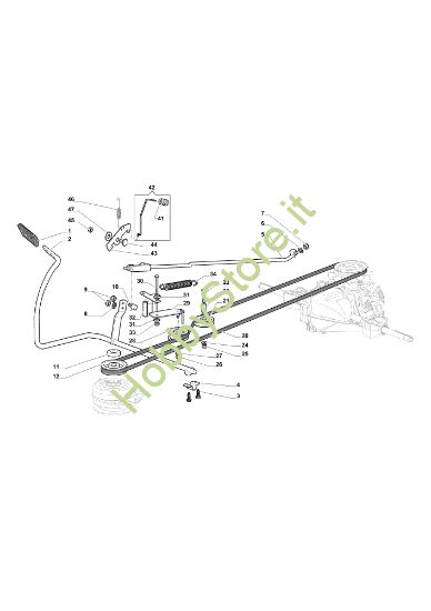 Picture of Comando freno e comando cambio OM 98L/14,5 K H Cat. 2014 Trattorino