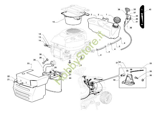 Picture of Serbatoio, marmitta e protezioni OM 98L/14,5 K H Cat. 2014 Trattorino