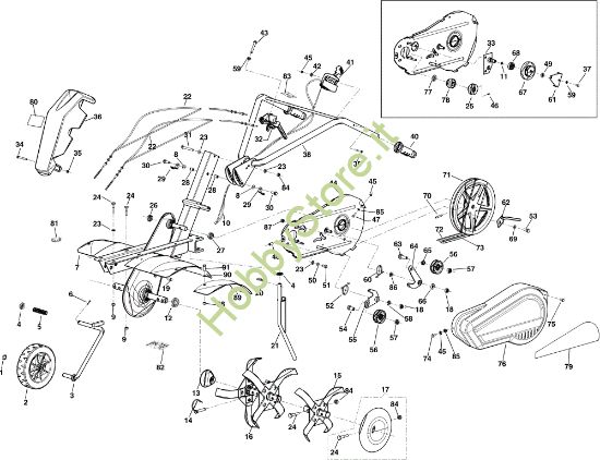 Picture of Esploso completo MH 170RK (K700 H - SN T210) Motozappa (solo per il mercato francese)