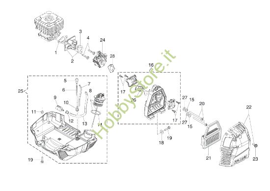 Picture of Serbatoio e filtro aria BC 350 T Decespugliatore