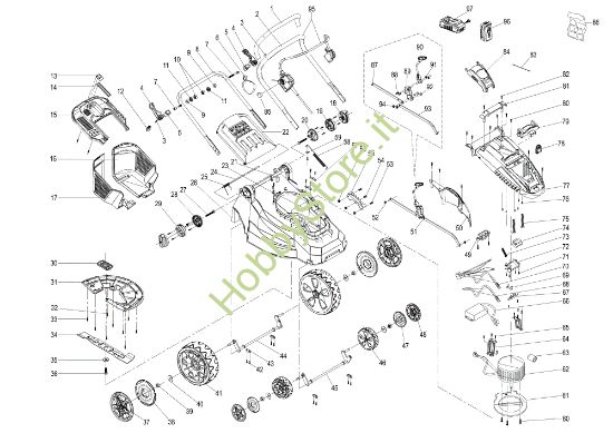 Picture of Esploso completo G 38 P Li-Ion Rasaerba elettrico