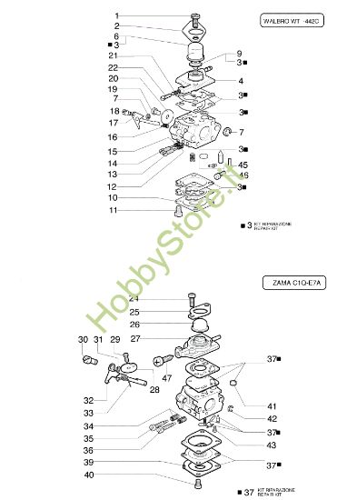 Picture of Carburatore WT-442E, C1Q-E7 727 T Decespugliatore
