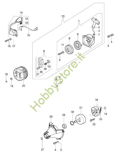 Picture of Avviamento e frizione OM 43 BP Decespugliatore