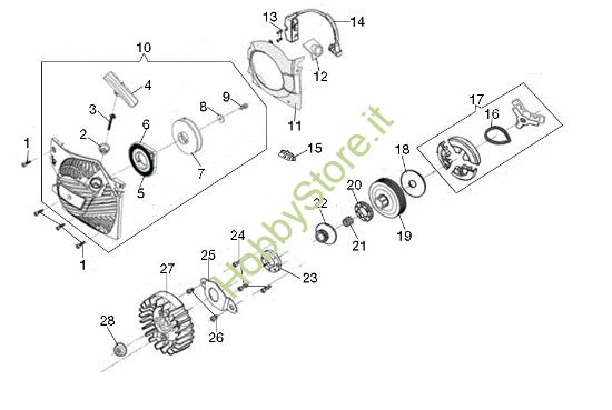 Picture of Avviamento e frizione GS 51 Motosega