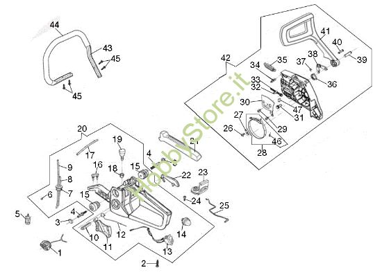 Picture of Serbatoio e copricatena GS 51 Motosega