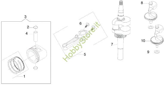 Picture of Albero e pistone MISTRAL 72/12,5 K H (3in1) Trattorino