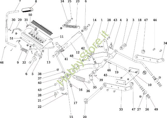 Picture of Regolazione piatto di taglio OM 106/16 KH (K1600AVD) Cat. 2015 Trattorino
