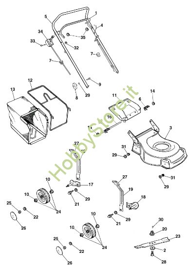 Picture of Esploso completo (Da Marzo 2002) G 53 X Rasaerba