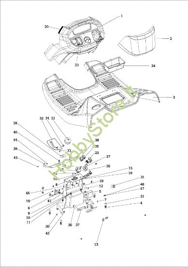 Picture of Cruscotto OM 106/24 KH (K2400AVD V-Twin) Cat. 2015 Trattorino