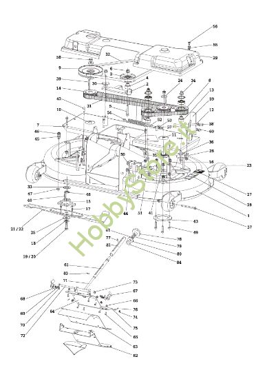 Picture of Piatto di taglio (1/2) OM 106/24 KH (K2400AVD V-Twin) Cat. 2015 Trattorino
