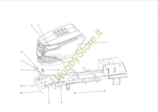 Picture of Cofano (3/3) OM 107 L/16 KH (K1600AVD) Cat. 2015 Trattorino