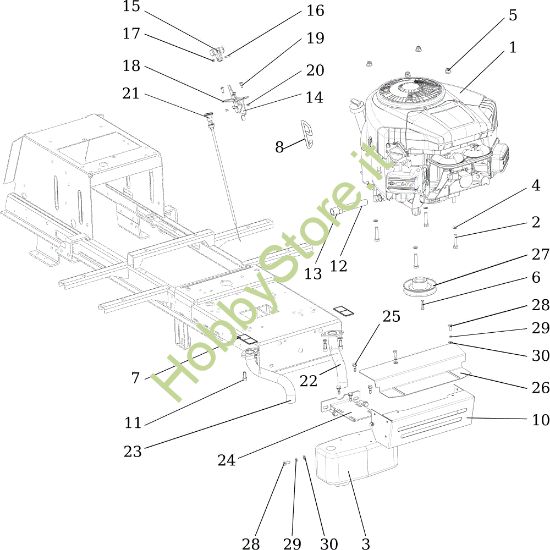 Picture of Motore OM 107 L/24 KH (K2400AVD V-Twin) Cat. 2015 Trattorino