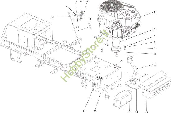 Picture of Motore OM 124/24 KH (K2400AVD V-Twin) Cat. 2015 Trattorino
