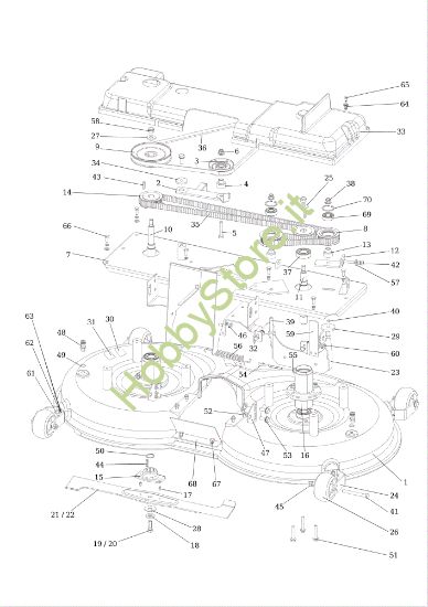 Picture of Piatto di taglio (1) OM 124/24 KH (K2400AVD V-Twin) Cat. 2015 Trattorino