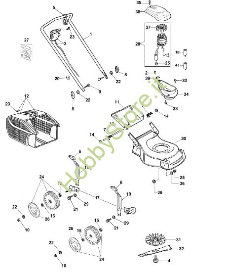 Picture of Esploso completo G 48 PE COMFORT PLUS Rasaerba elettrico