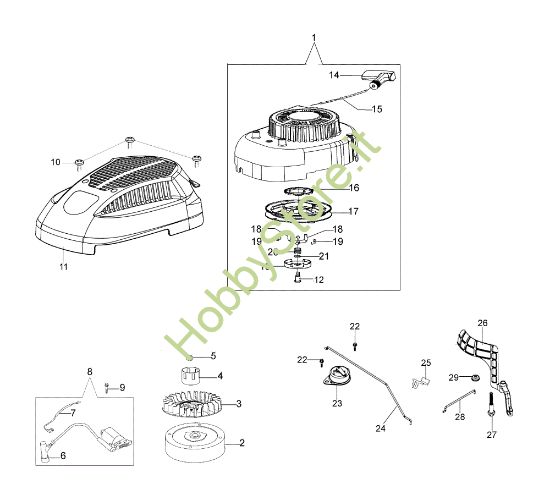 Picture of Avviamento e volano G 48 TK COMFORT PLUS (K600 AUTOCHOCKE) Rasaerba