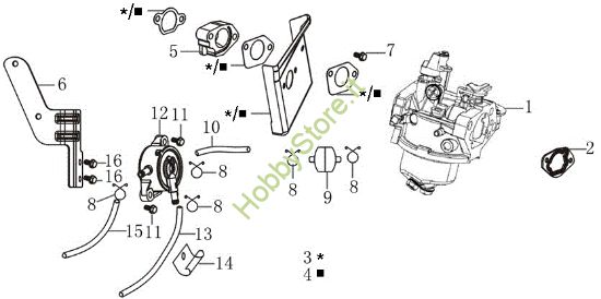 Picture of Carburatore OM 107 L/16 KH (K1600AVD) Cat. 2016 Trattorino