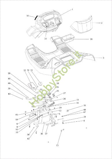 Picture of Cruscotto OM 124/24 KH (K2400AVD V-Twin) Cat. 2016 Trattorino