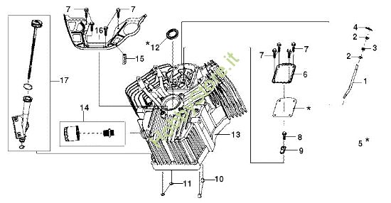 Picture of Cilindro e basamento OM 124/24 KH (K2400AVD V-Twin) Cat. 2016 Trattorino